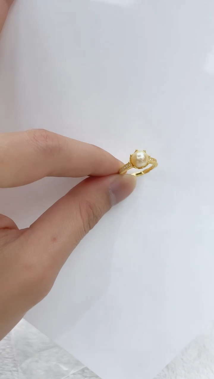 【闪购商品】海水珍珠戒指银S925镶嵌海水珍珠戒指