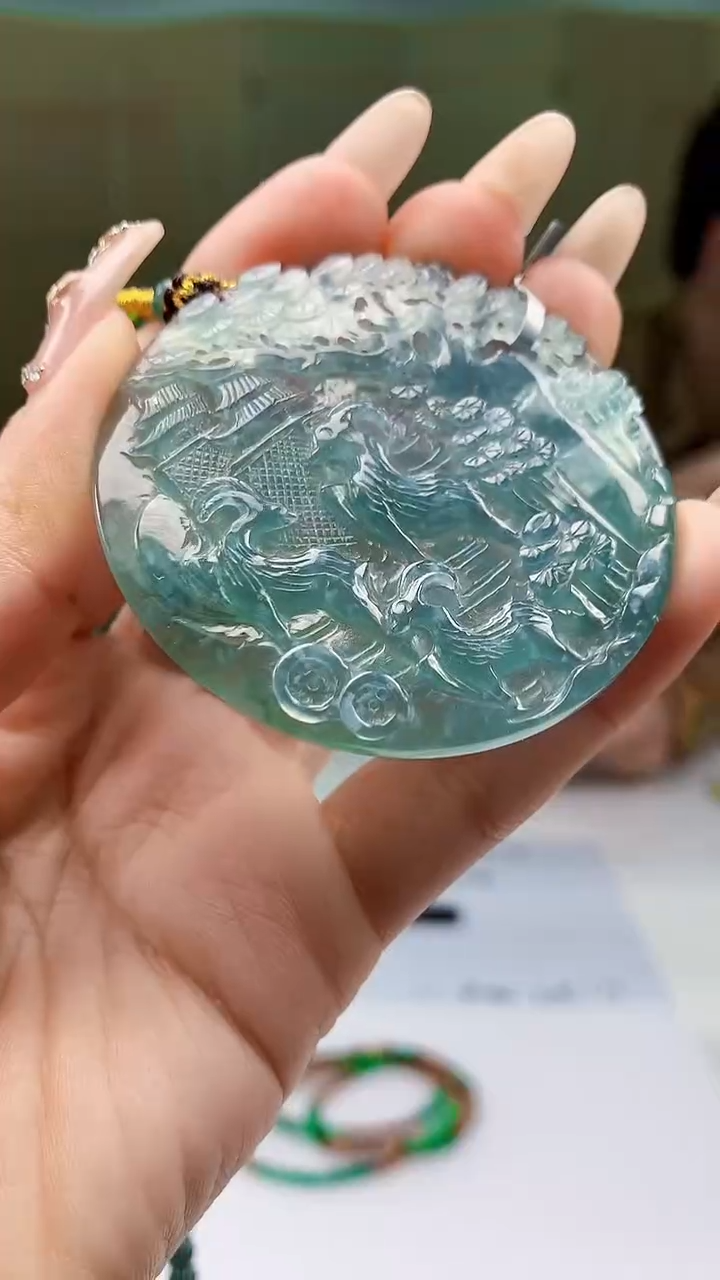 【闪购商品】定制翡翠未镶嵌4688ty-毛货挂件赠珠链146