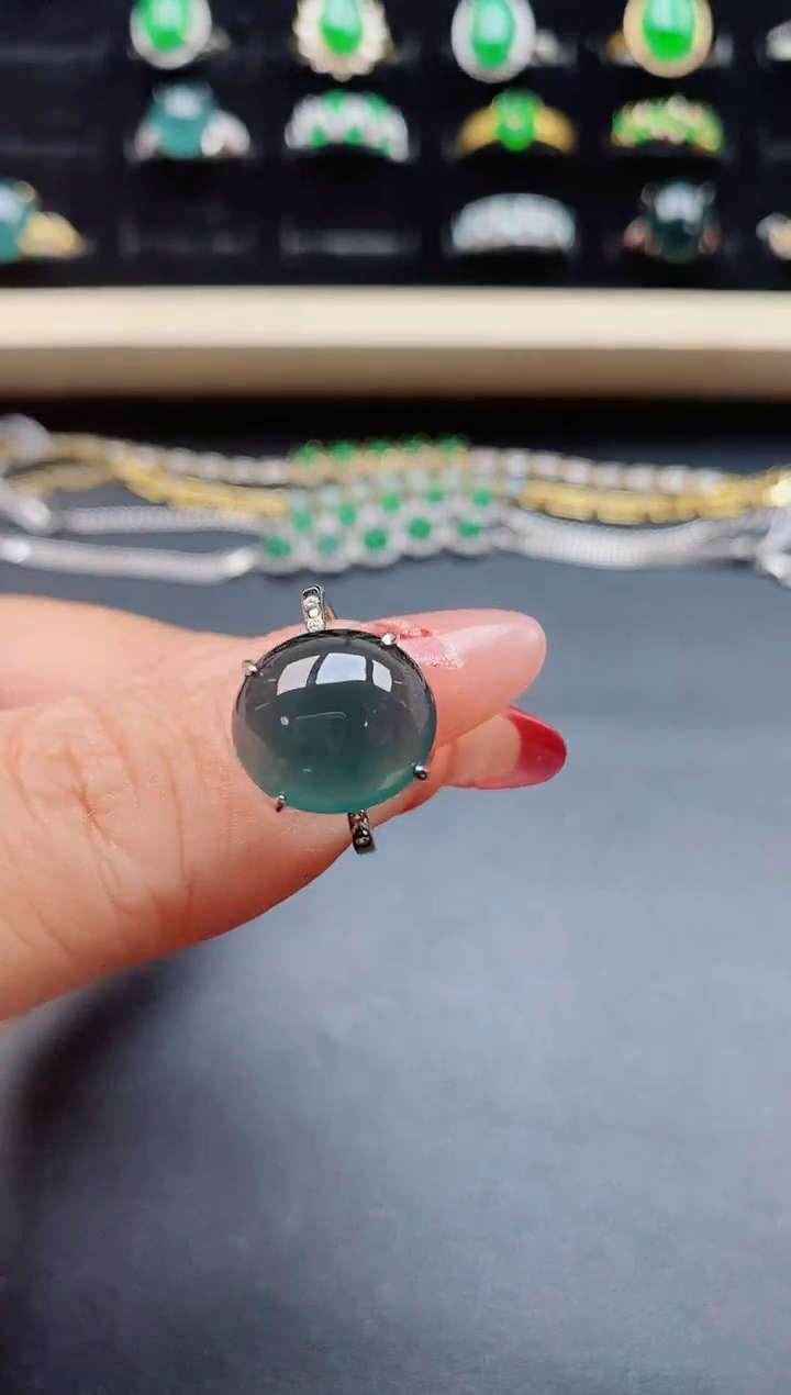 【闪购商品】翡翠戒指银S925镶嵌1321