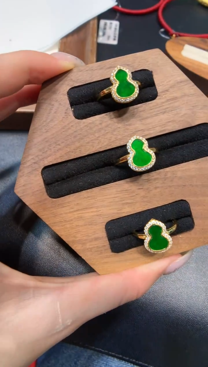 银S925镶嵌戒指翡翠戒指#15  多样性发一件