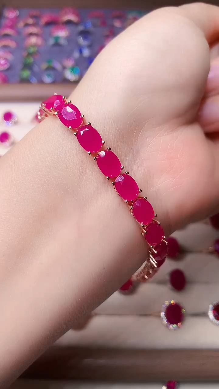 【闪购商品】红宝石手链银S925镶嵌000