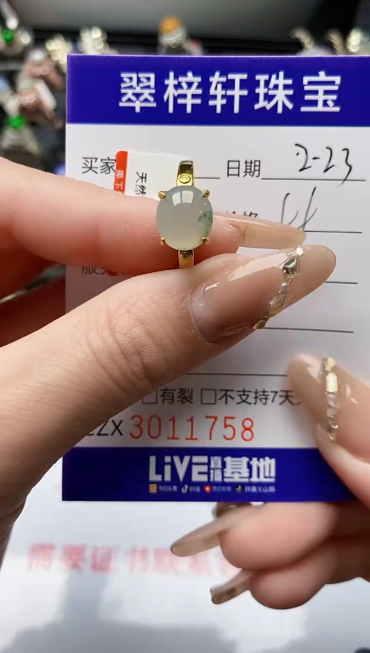 【闪购商品】翡翠戒指银S925镶嵌/1758