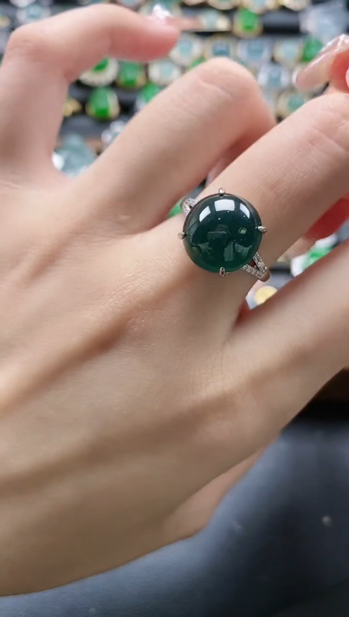 【闪购商品】翡翠戒指银S925镶嵌51151