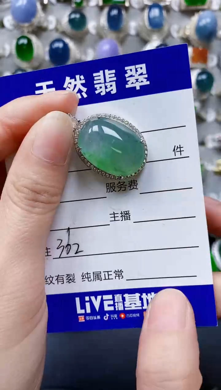 翡翠银S925镶嵌颈饰0362