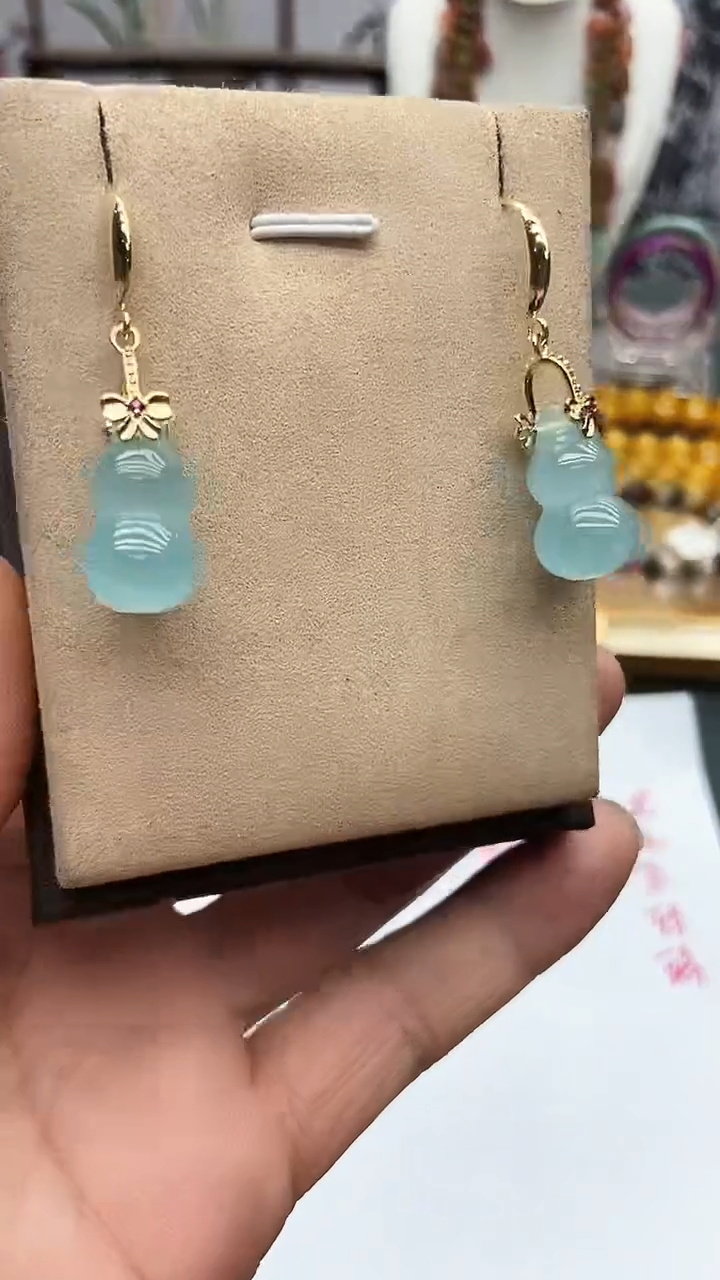 【闪购商品】翡翠耳饰银S925镶嵌A5 耳饰