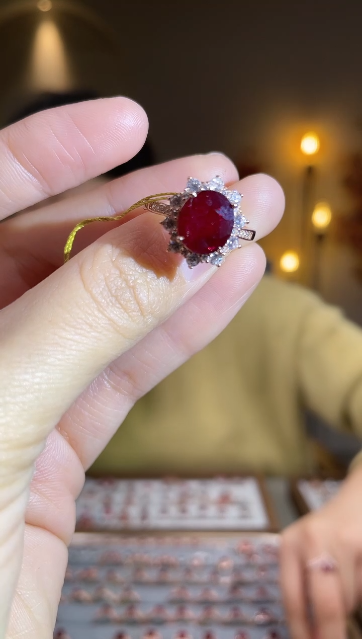 银S925镶嵌手饰红宝石手饰