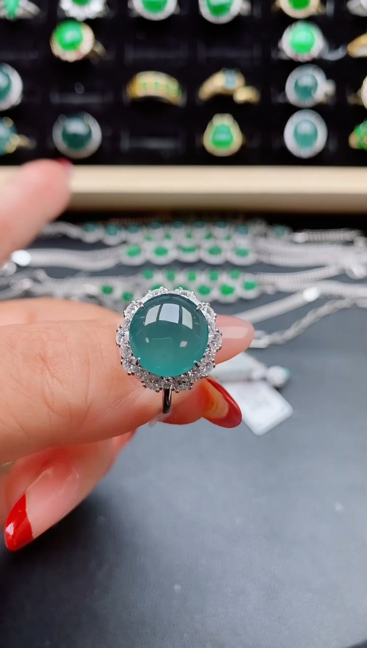 【闪购商品】翡翠戒指银S925镶嵌58065