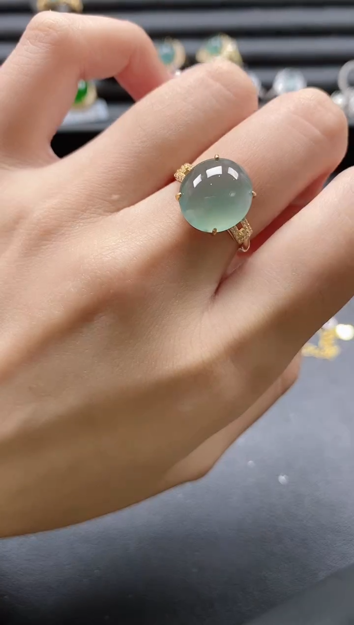 【闪购商品】翡翠戒指银S925镶嵌51511