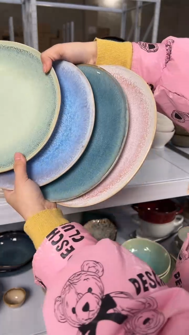 陶瓷外贸尾货瑕疵满20包邮X4 中盘9英寸