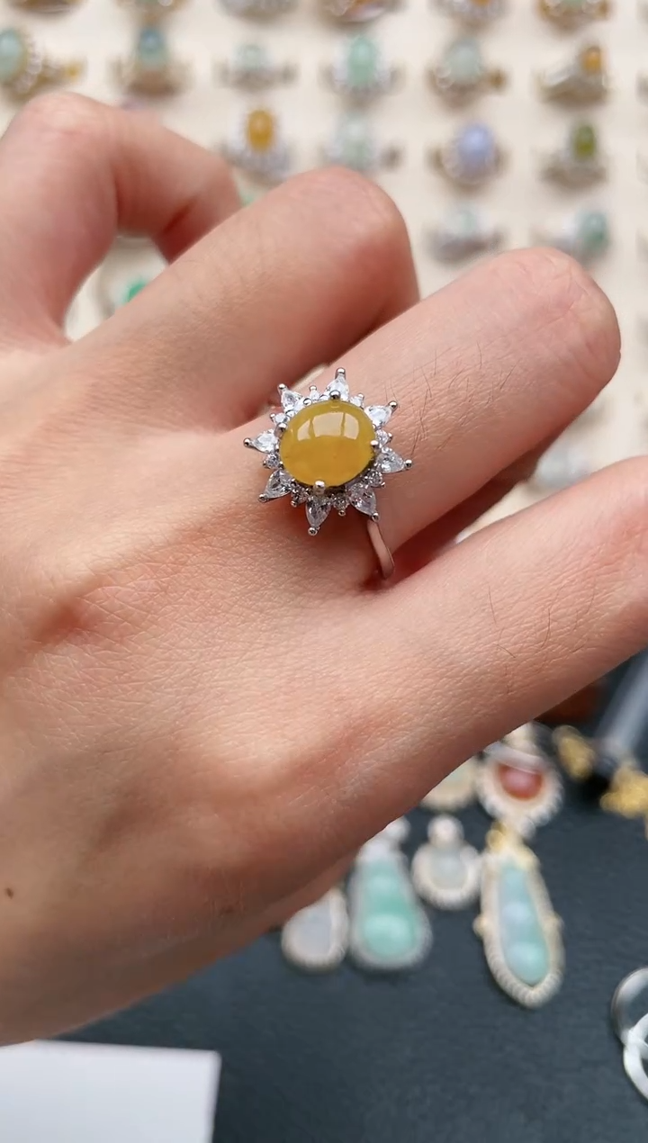 【闪购商品】翡翠戒指银S925镶嵌1111