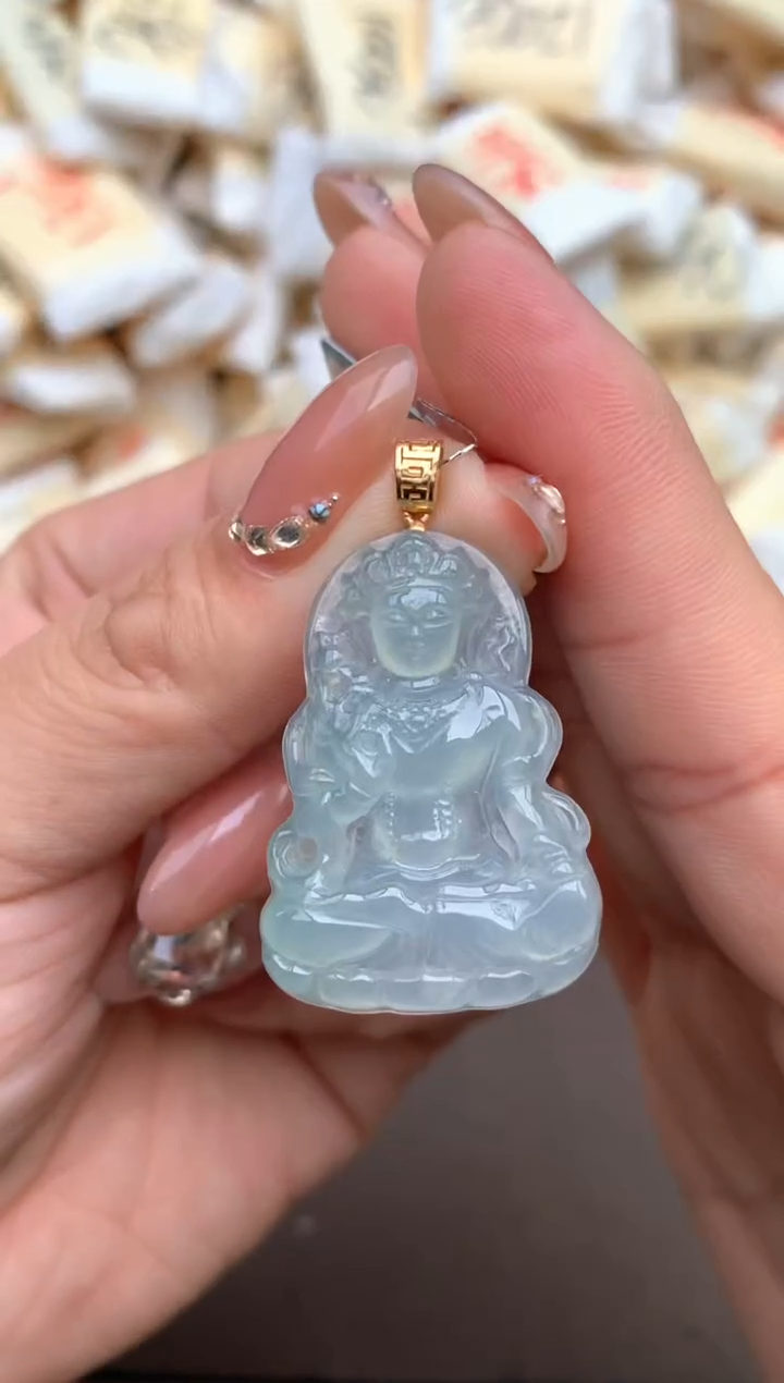 【闪购商品】翡翠挂件18K金镶嵌 —