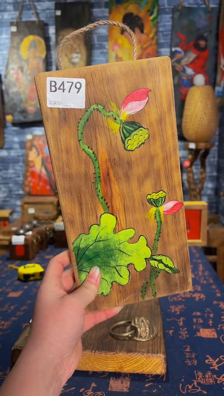 风化老门板丙烯画