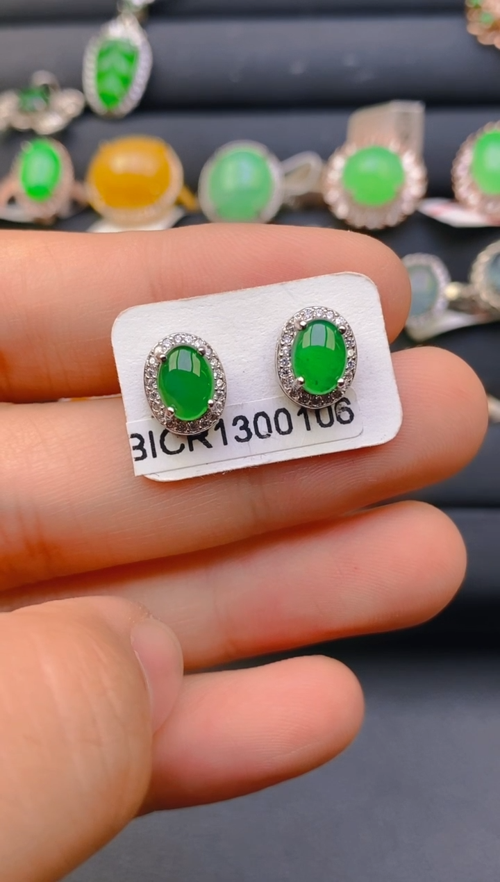 【闪购商品】翡翠戒指银S925镶嵌天然A货翡翠1