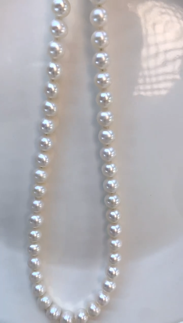 【闪购商品】淡水珍珠项链银S925镶嵌7-8