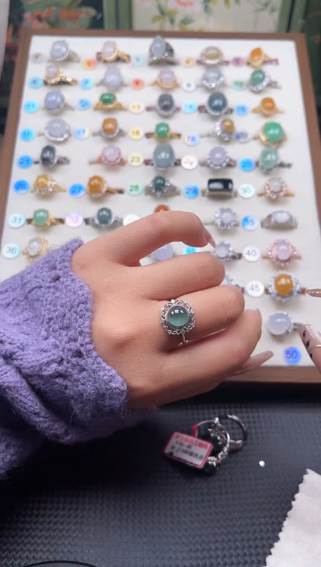 【闪购商品】翡翠戒指银S925镶嵌天然A货翡翠戒指