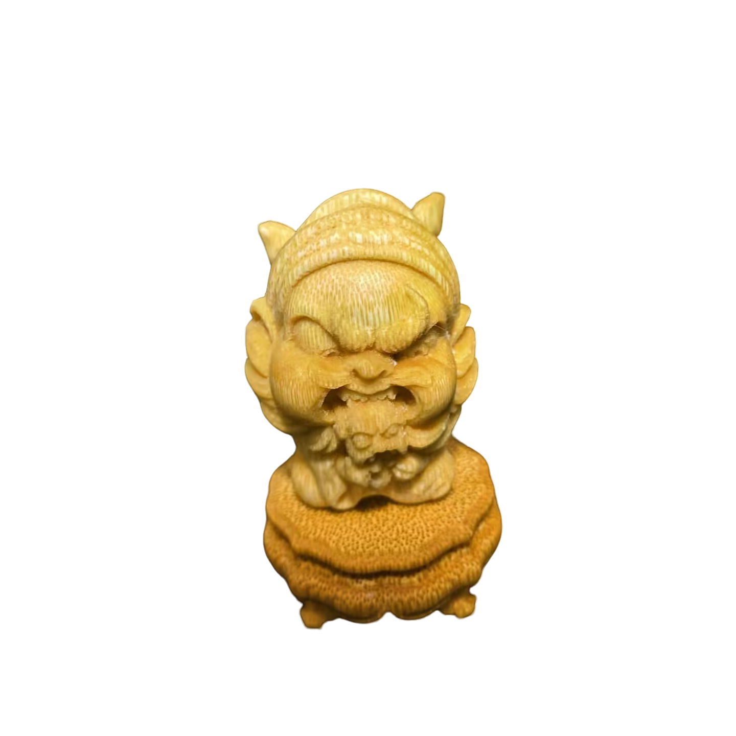钟馗怒目实心玉竹雕·收藏把玩精品
