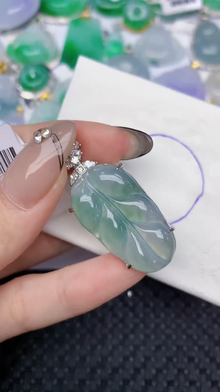 颈饰未镶嵌翡翠天然缅甸翡翠a货百元以上9元证书费自理