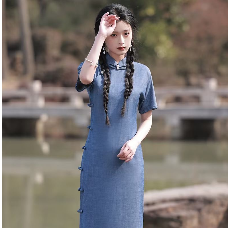 [书香] 苏囡囡全开襟古法一片式旗袍无省文艺少女传统日常文艺款