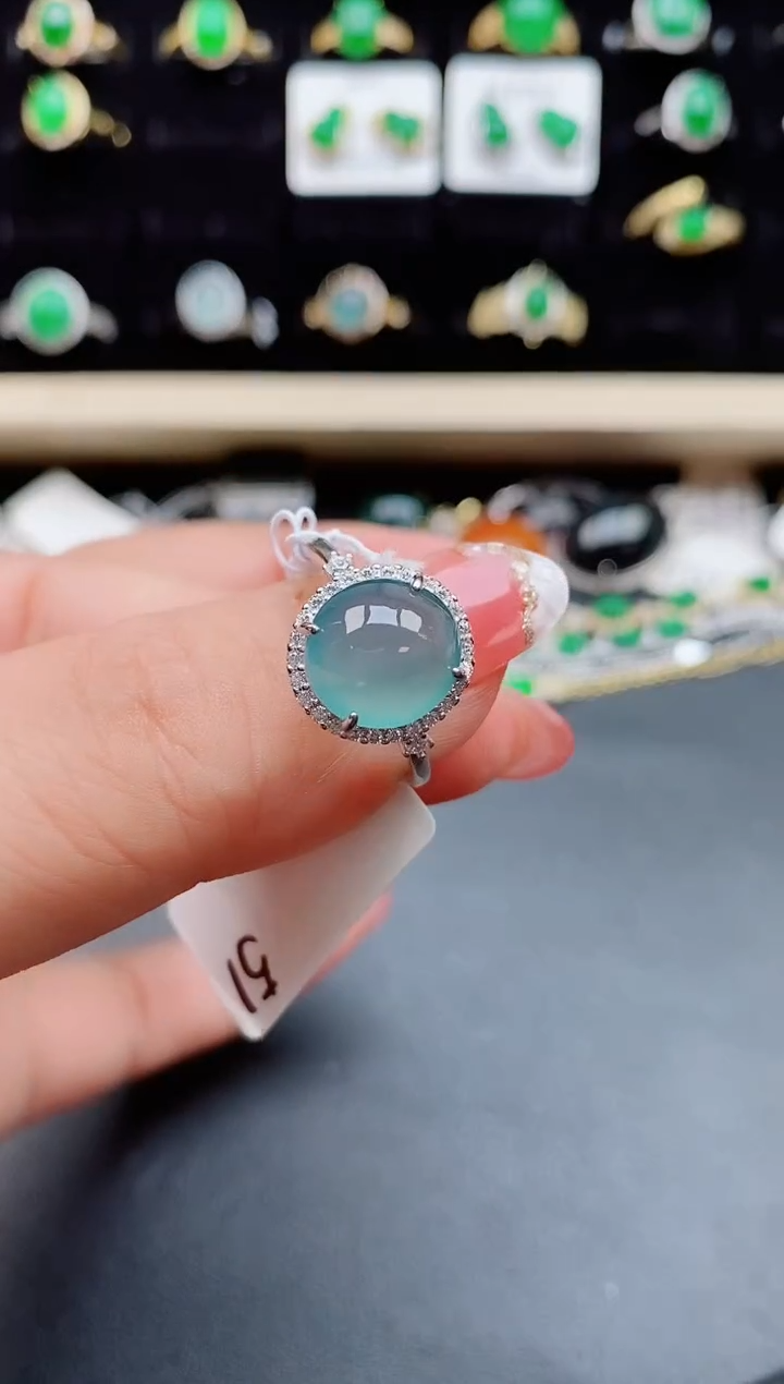 【闪购商品】翡翠戒指银S925镶嵌508580