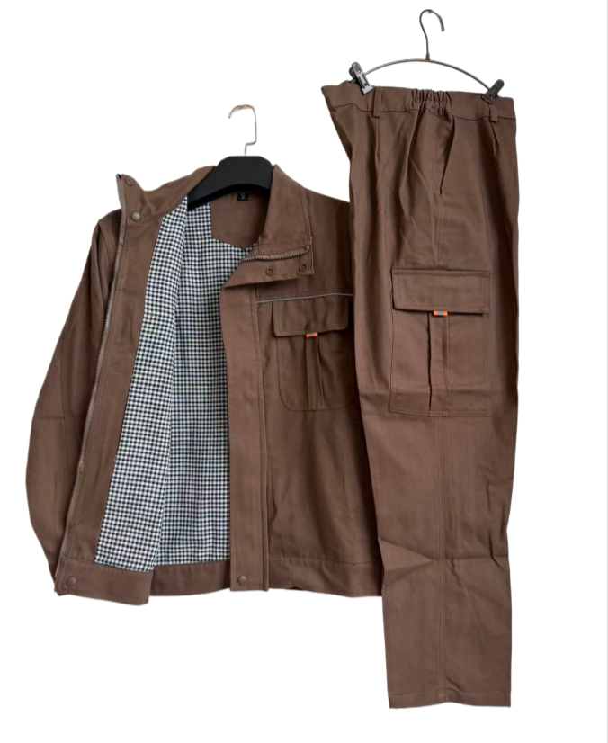 工装制服纯棉双层套装春秋冬季全棉加厚防烫耐磨电焊工地建筑厂