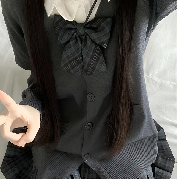 【正版】jk开衫开衫JK制服早秋日系学院风宽松纯色毛衣长袖针织外套