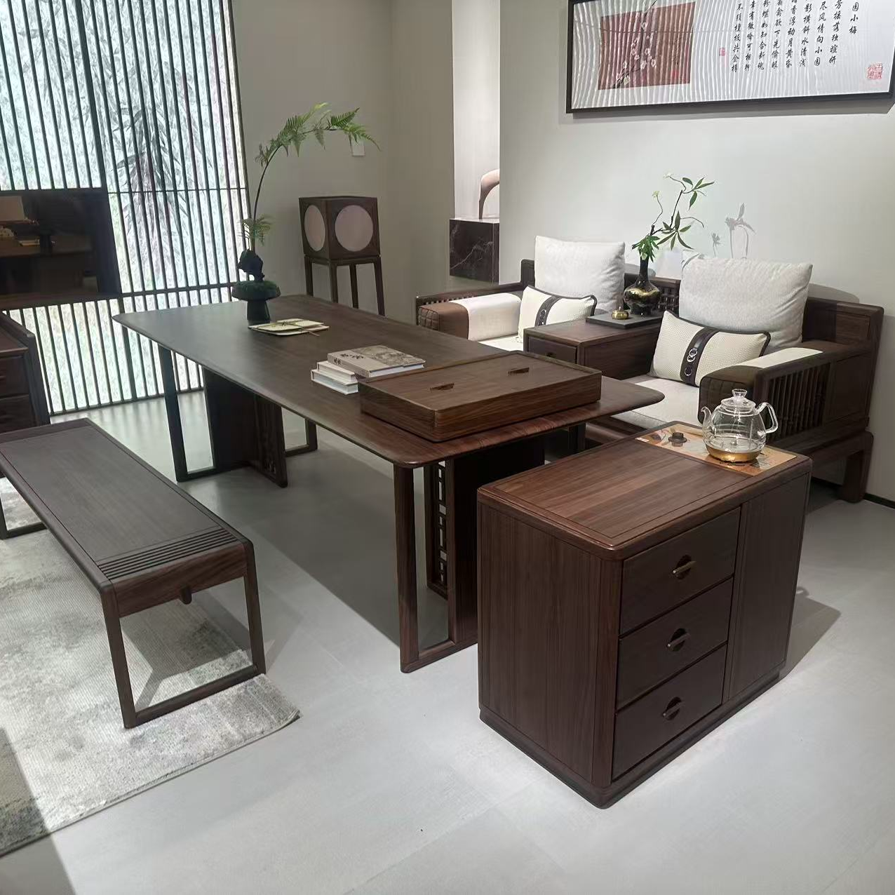 高博铭品宋氏美学茶桌赛鞋木豆原木茶桌实木茶桌实木家具508茶桌