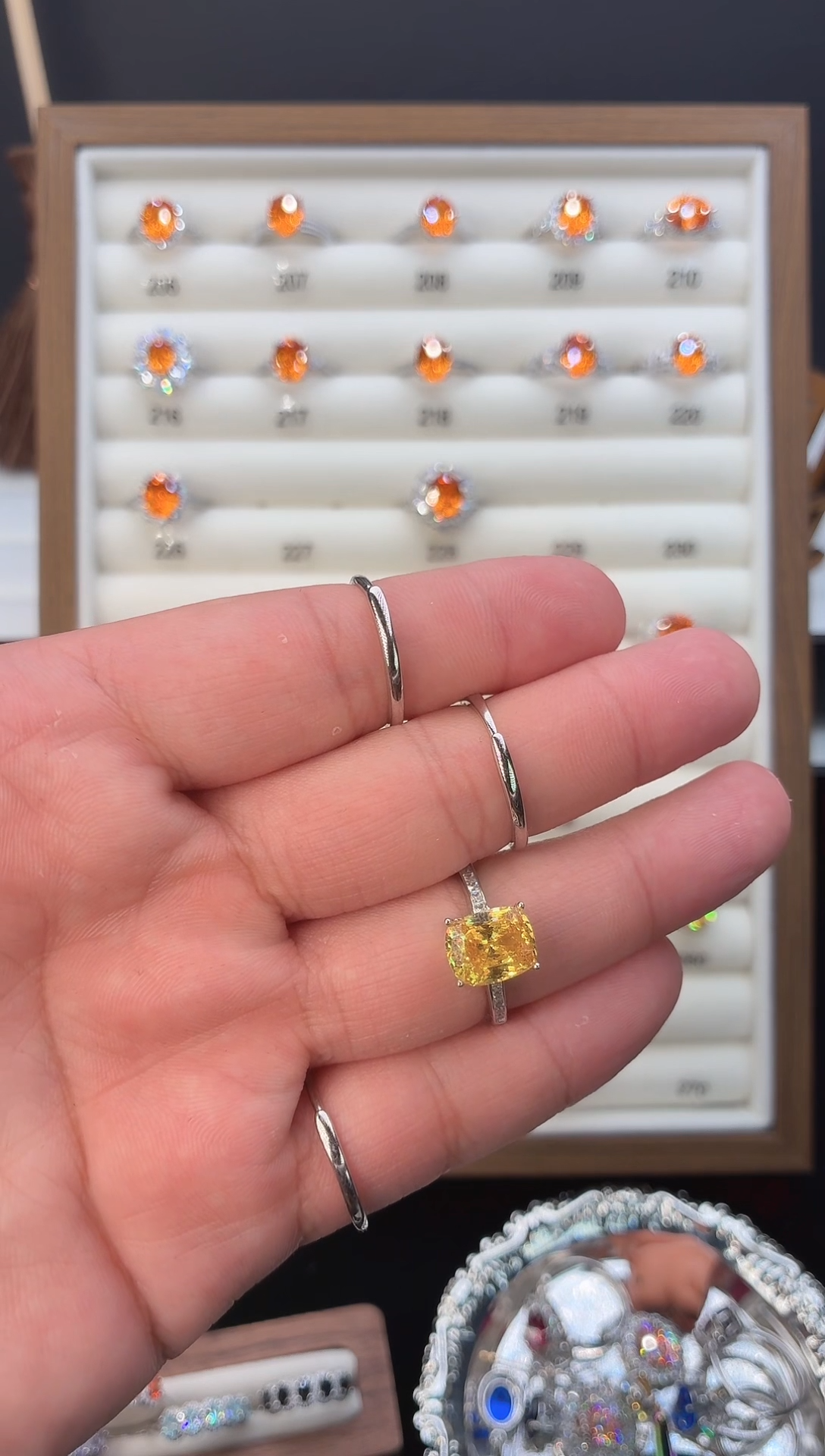 戒指蓝宝石银S925镶嵌1324564