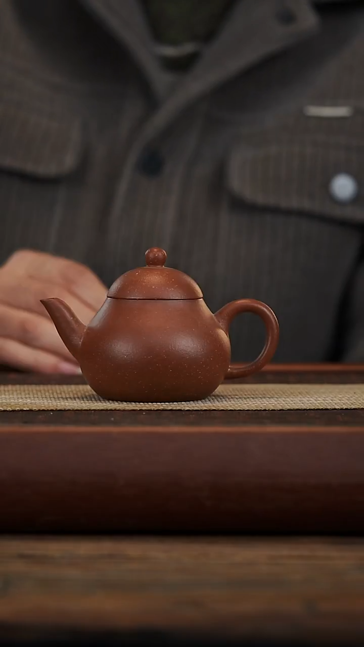 茶壶紫砂微瑕红降坡小梨160容量