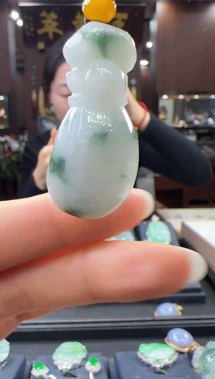 【闪购商品】翡翠挂件未镶嵌钱袋手机挂 微瑕