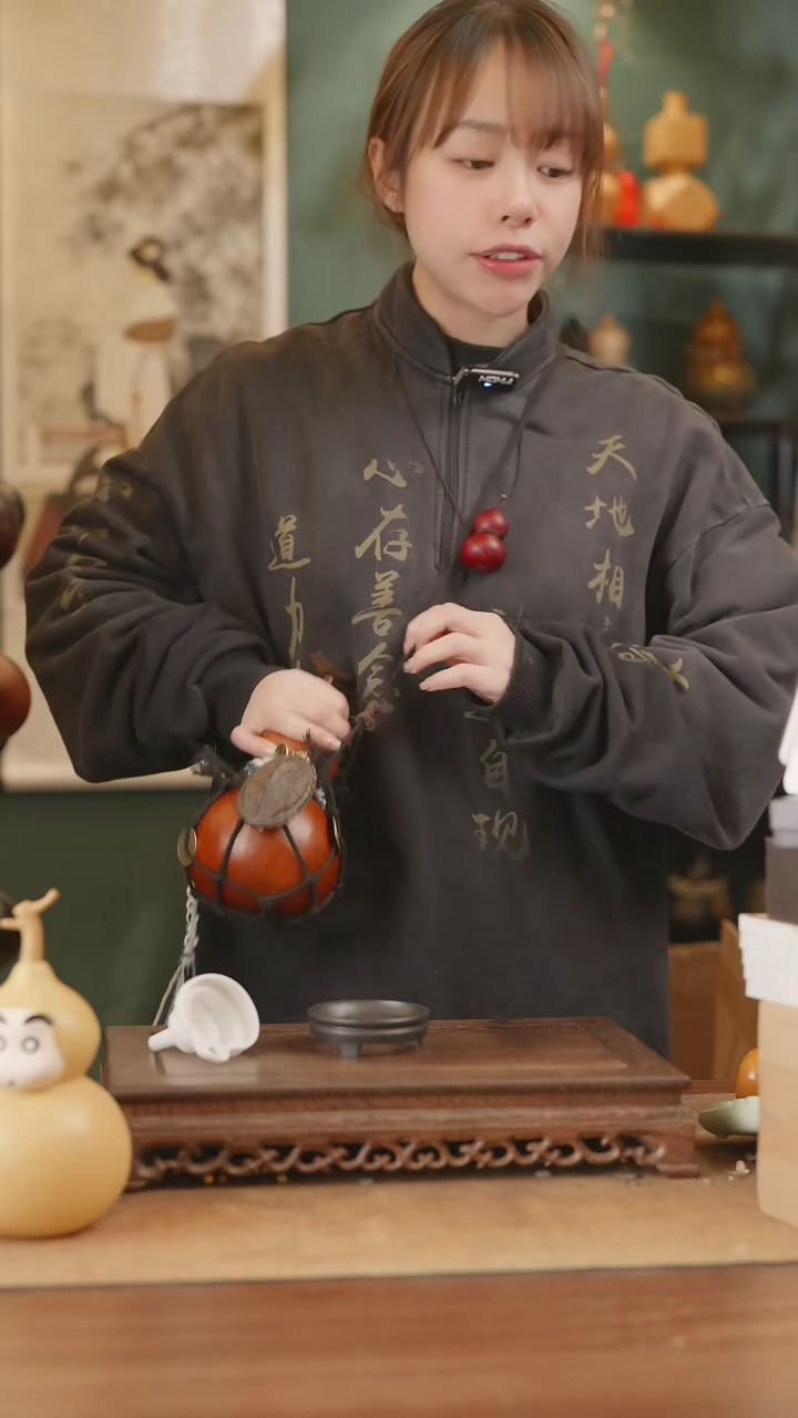 【闪购商品】335号精品天然大漆工艺防渗内胆酒葫芦~