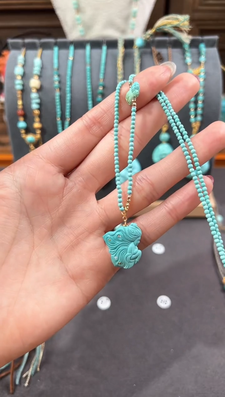 【闪购商品】绿松石颈饰18K金镶嵌绿松石项链