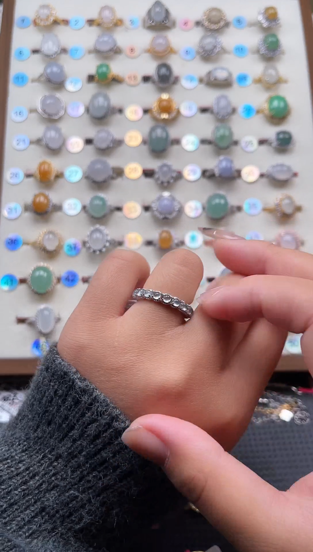 【闪购商品】翡翠戒指银S925镶嵌天然A货翡翠戒指