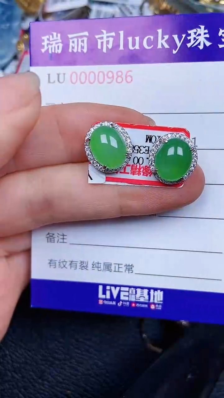 颈饰银S925镶嵌翡翠0986