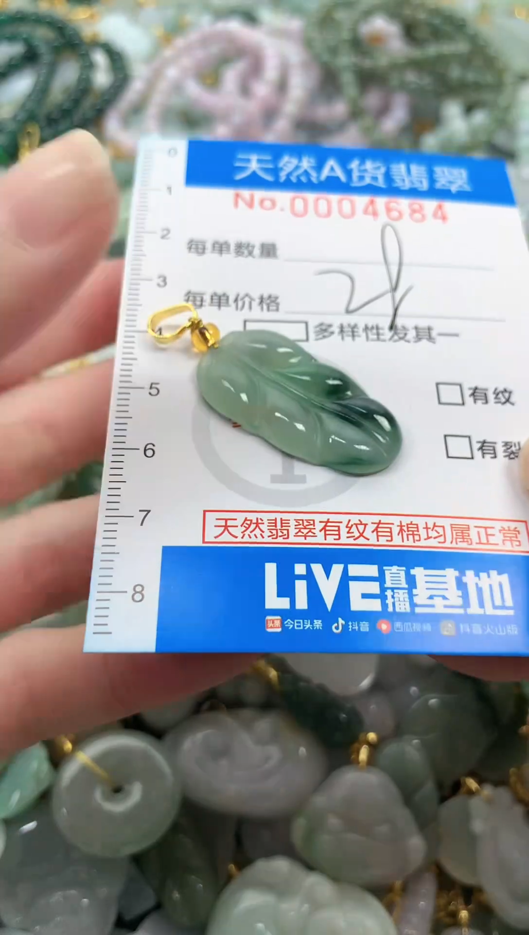 颈饰未镶嵌翡翠净货挂件-4684