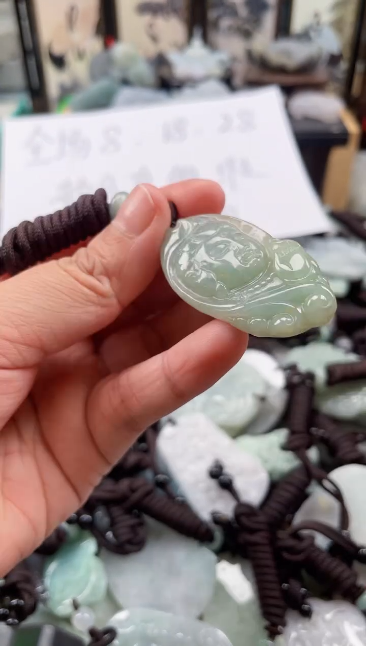 【闪购商品】翡翠颈饰未镶嵌天然缅甸A货翡翠有瑕疵474