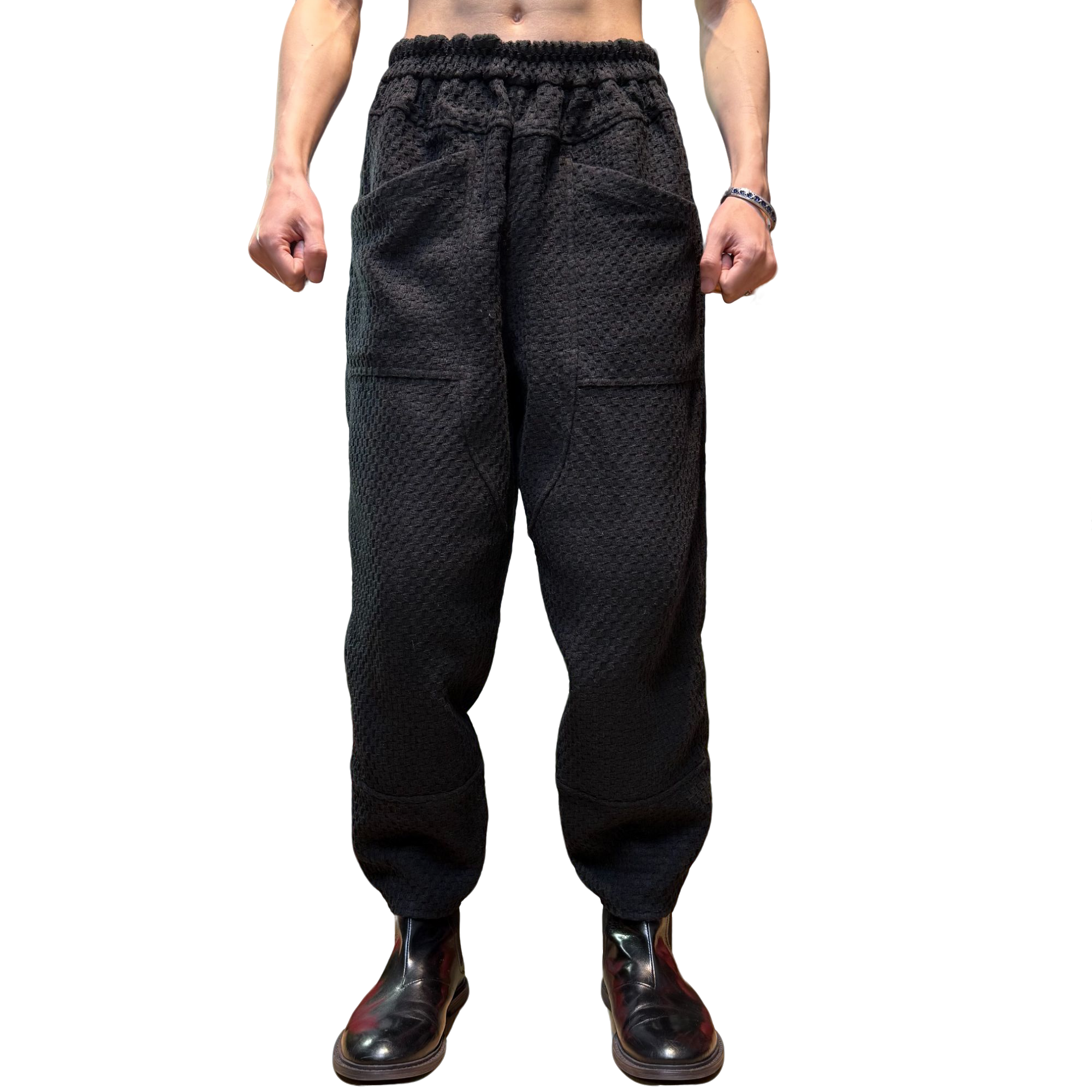 山丘 - 102姆米柞蚕丝香云纱！新中式复古文艺哈伦裤