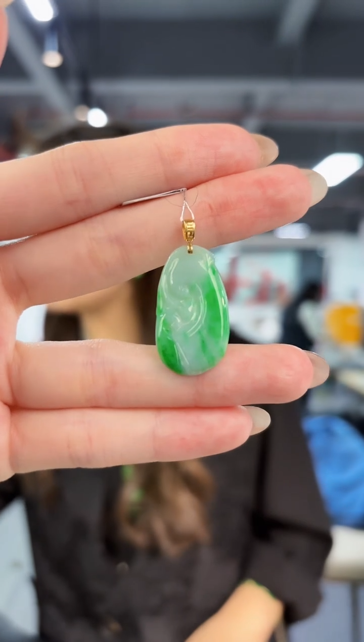 【闪购商品】翡翠颈饰18K金镶嵌缅料A货/支持复检/一件