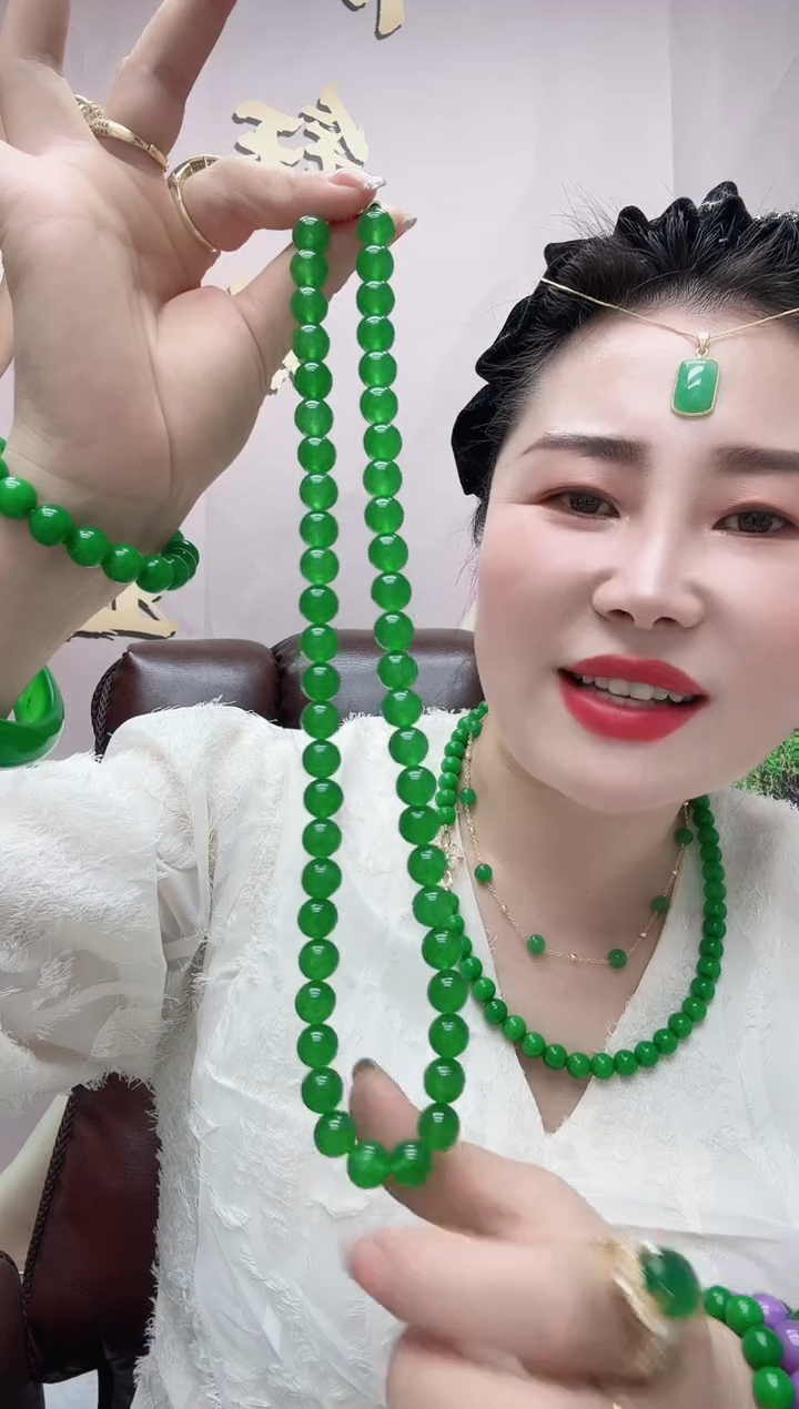 翡翠14K金镶嵌颈饰冰冰同款项链卡10