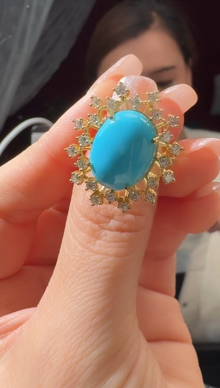 未镶嵌绿松石戒指天然绿松石戒指