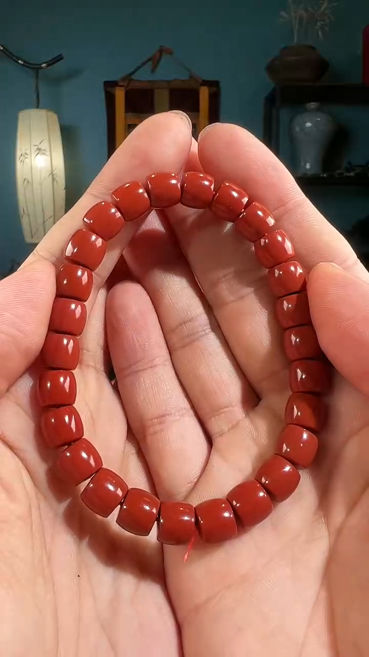 【闪购商品】南红玛瑙手串未镶嵌8+甘南柿子红直切