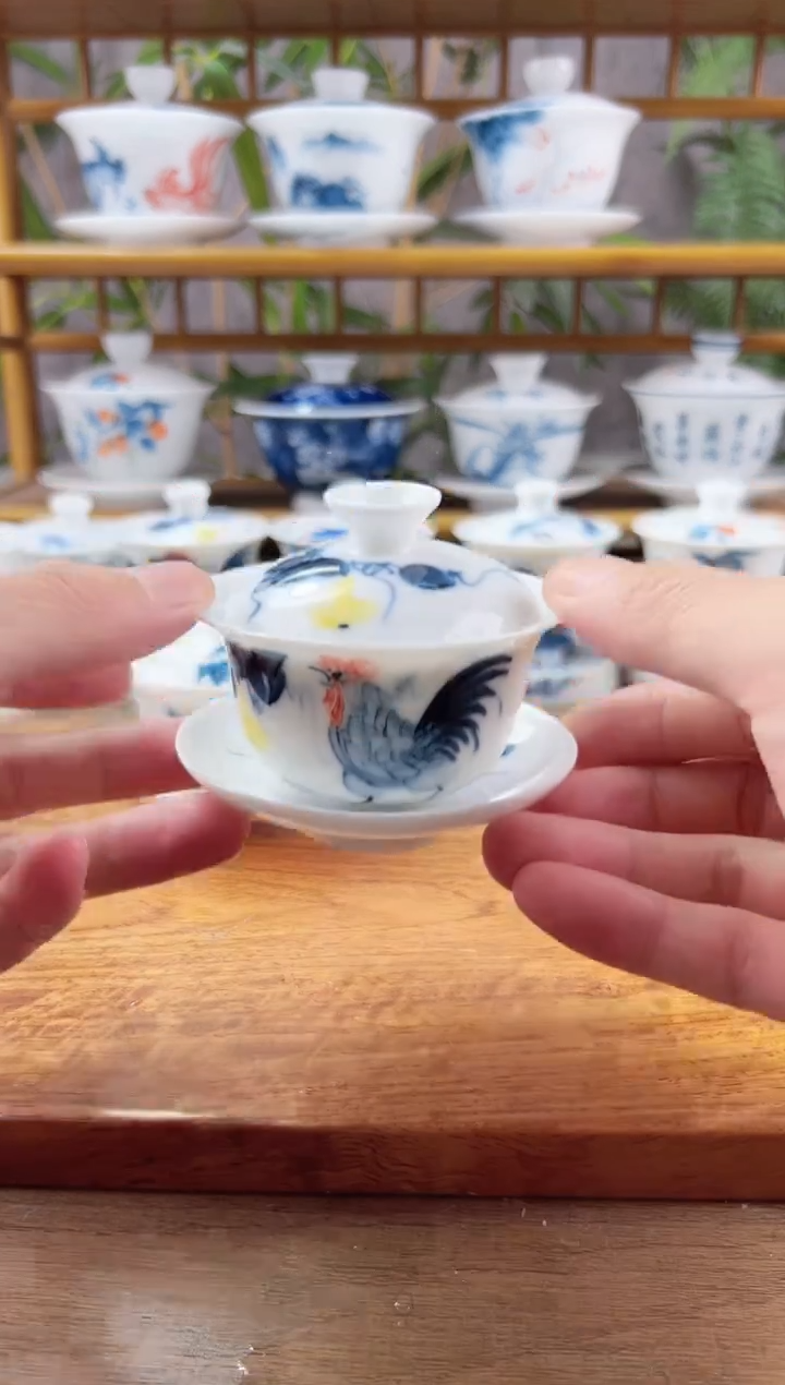 微瑕公鸡80ml三才盖碗