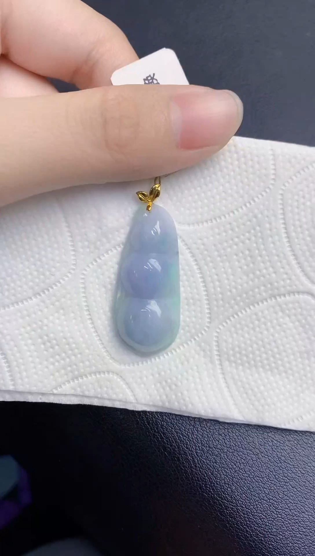 颈饰18K金镶嵌翡翠天然翡翠缅甸A货