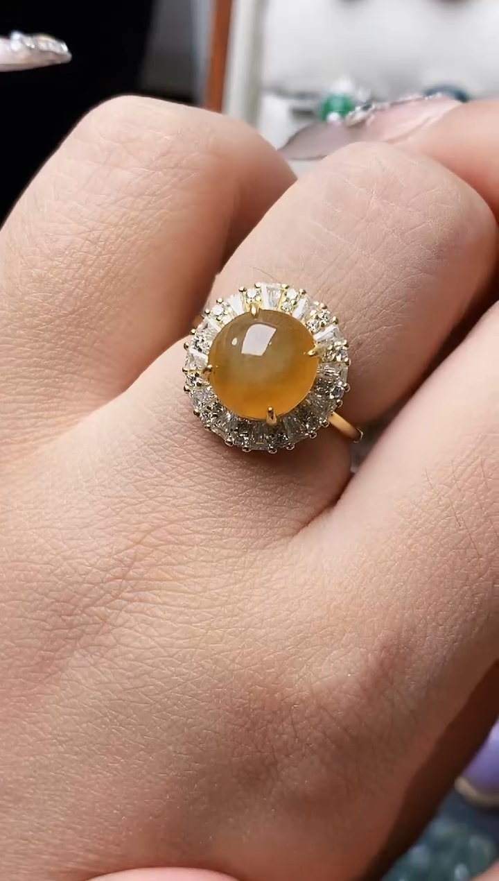 银S925镶嵌戒指翡翠0196