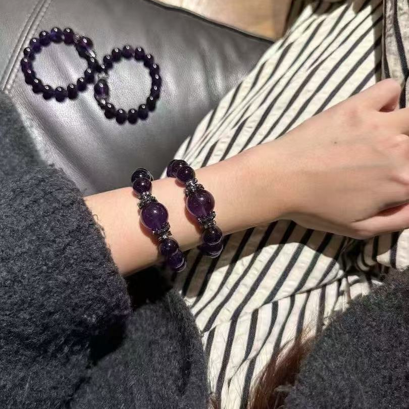 非金属布艺手链 紫夜精灵设计款手串气质百搭情侣款素圈气质简约