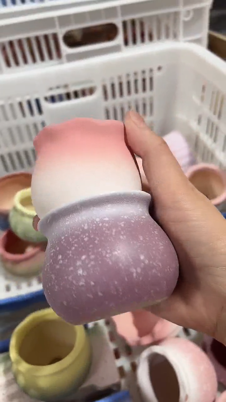 麦饭石粗陶多肉花盆微瑕两个