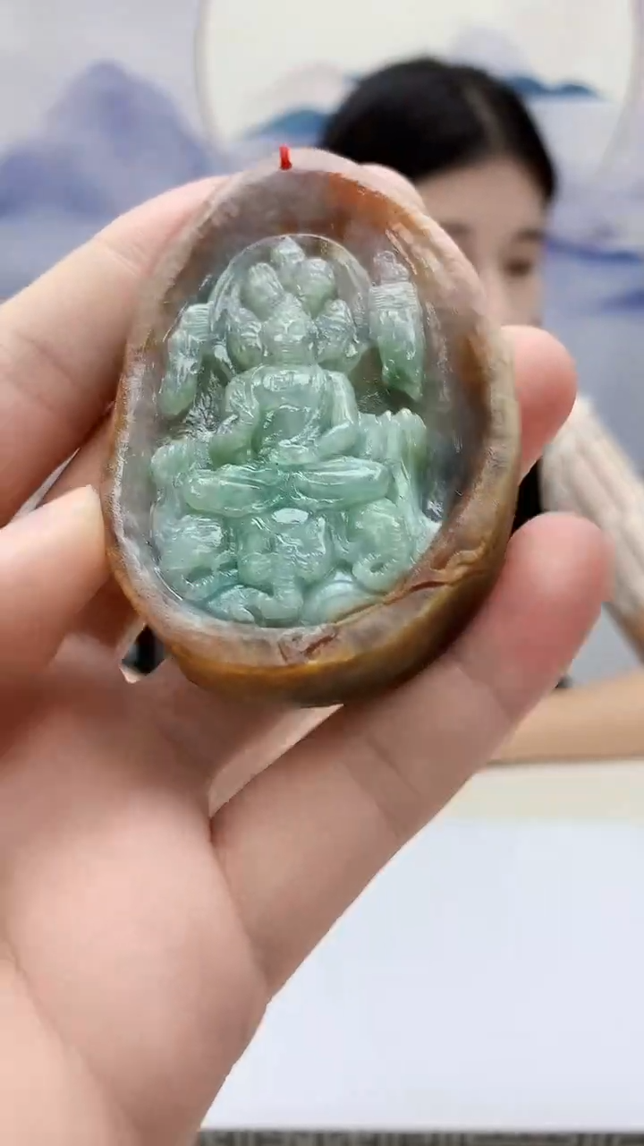 定制翡翠未镶嵌真***童4812bb-毛货挂件64