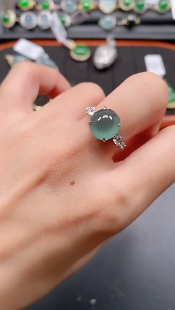 银S925镶嵌戒指翡翠1111