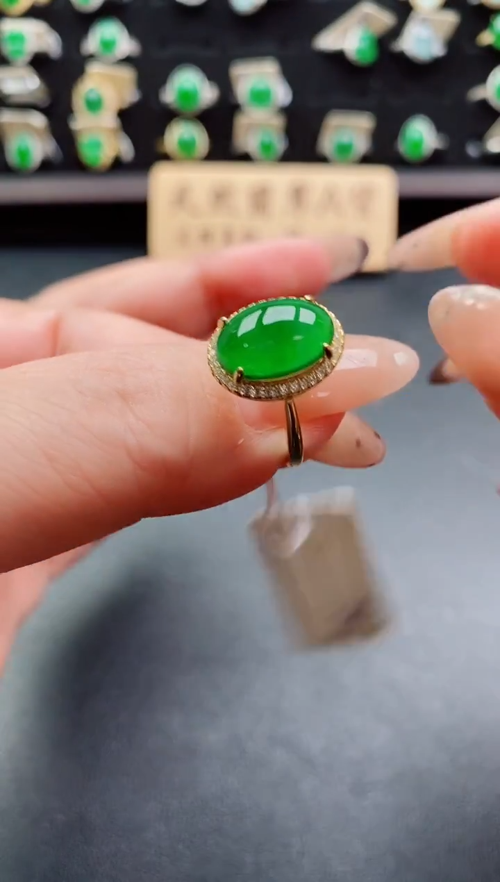 银S925镶嵌戒指翡翠12121