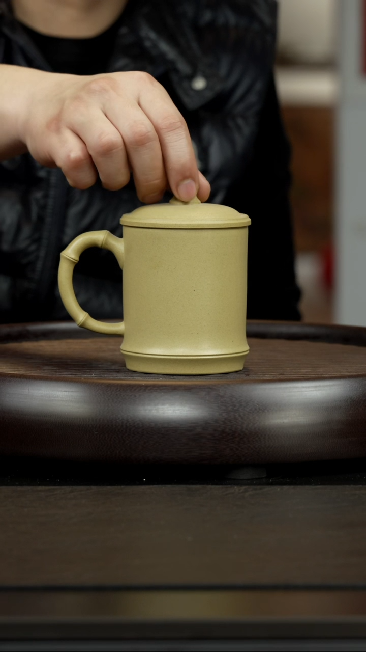 【闪购商品】紫砂茶杯竹节盖杯