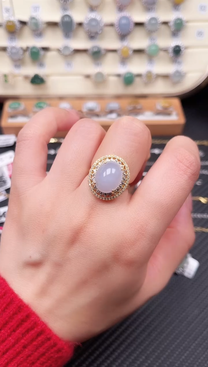 【闪购商品】翡翠戒指银S925镶嵌戒指18